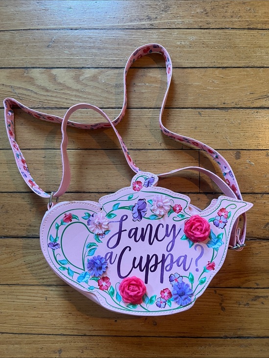 Disney Handbags - EPCOT UK Pink Teapot Crossbody Bag - "Fancy a Cuppa?"